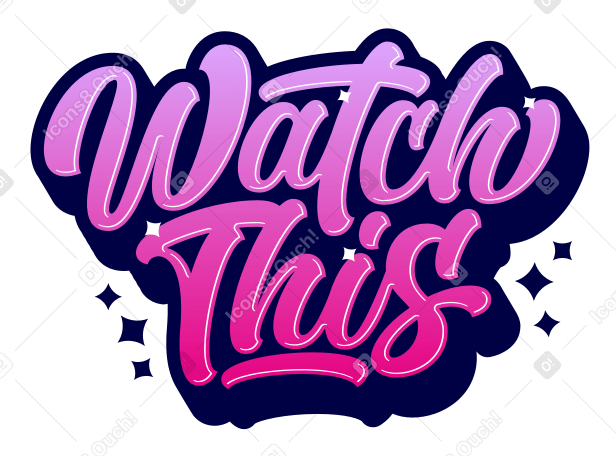 lettering sicker watch this gradient calligraphic text PNG, SVG