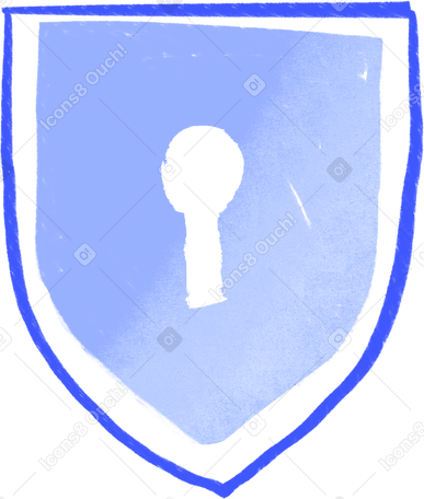 small shield with a key hole Illustration in PNG, SVG