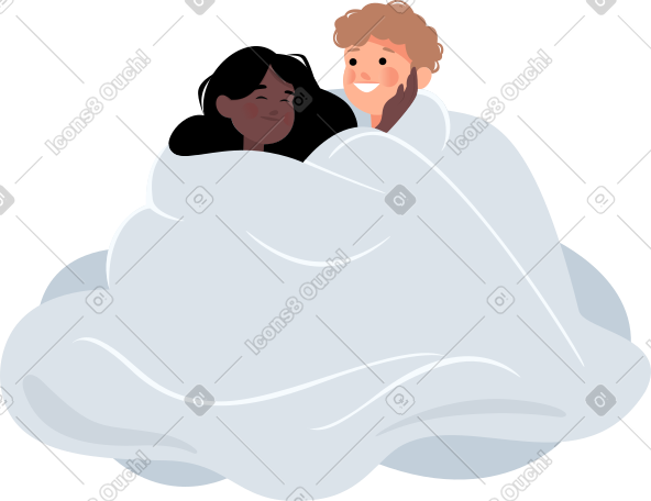 man and woman in a blanket PNG, SVG