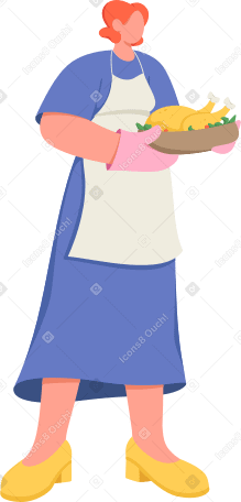 woman with turkey PNG, SVG