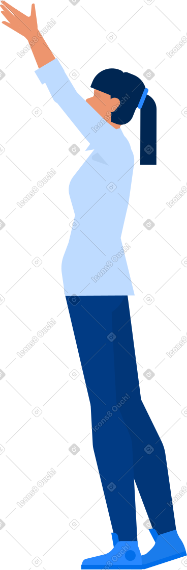 女人举起 PNG, SVG