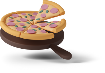 pizza served on plate PNG、SVG