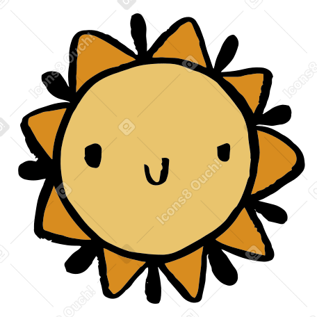 smiling sun Illustration in PNG, SVG