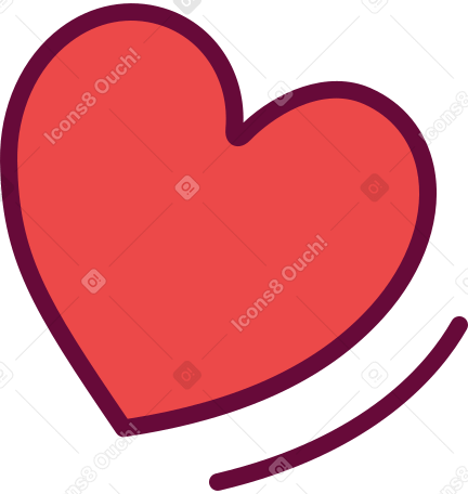 red heart with line PNG, SVG
