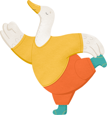 goose stands on one leg with his eyes closed PNG, SVG