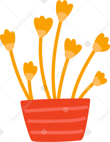 flowers in a pot Illustration in PNG, SVG