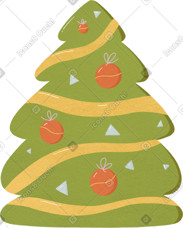 big christmas tree with toys PNG, SVG