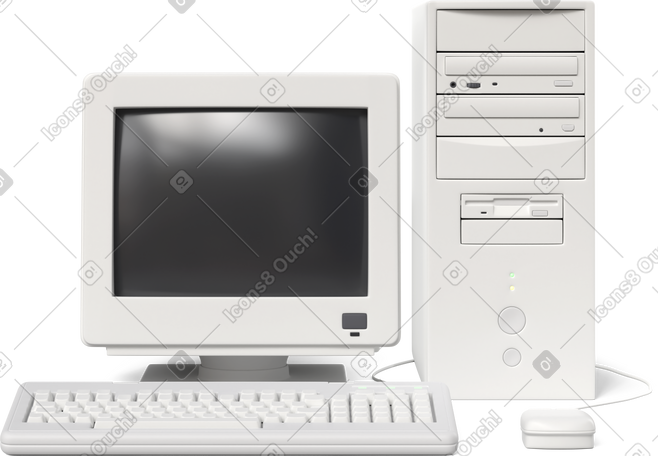 3D pc front view PNG, SVG