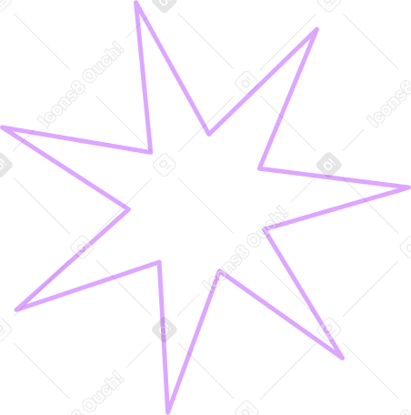 끝이 일곱 개인 선 별 PNG, SVG