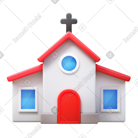 3D church PNG, SVG