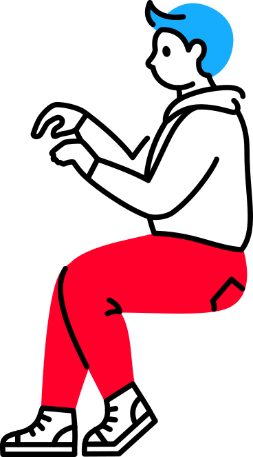 man sits and types PNG, SVG