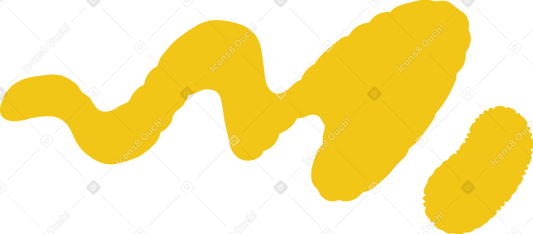 yellow long curved cloud and small ribbed cloud Illustration in PNG, SVG