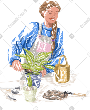 Woman gardener PNG, SVG