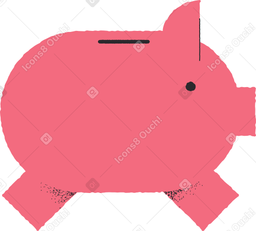 粉红色的存钱罐 PNG, SVG