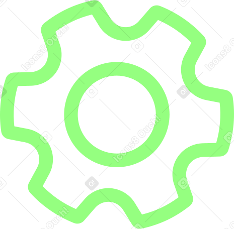 Зеленая шестерня в PNG, SVG