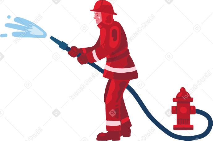 fireman Illustration in PNG, SVG