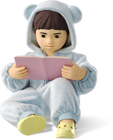 little baby with a book PNG, SVG