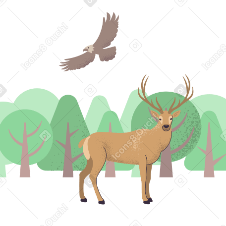 Forest life Illustration in PNG, SVG