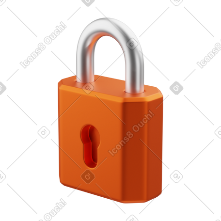 3D lock PNG, SVG