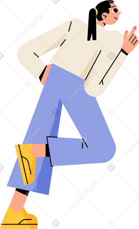 girl from the back bent one leg Illustration in PNG, SVG