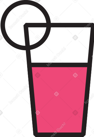 glass with pink drink PNG, SVG