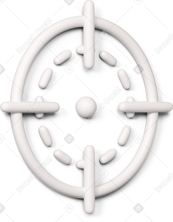 3D White target icon turned to the right PNG, SVG