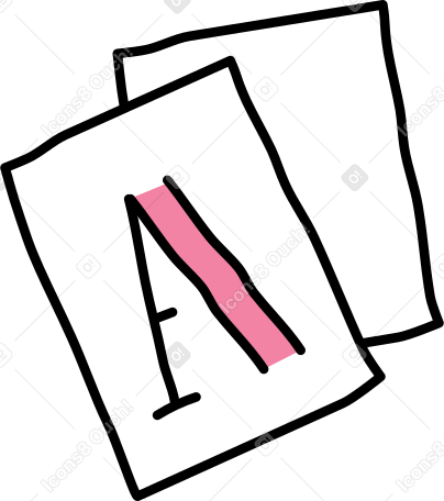 sheets with a letter PNG, SVG