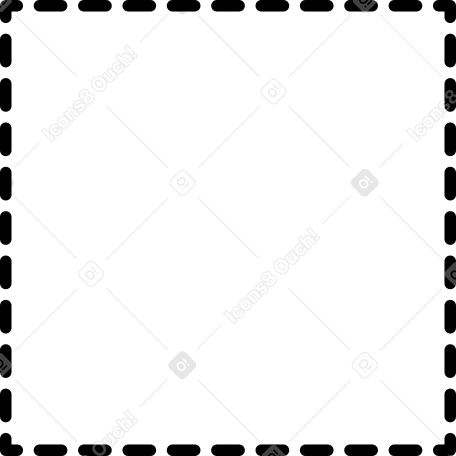 Черный пунктирный прямоугольник в PNG, SVG