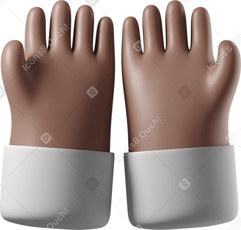 3D Brown skin cupped hands PNG, SVG