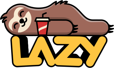 lettering lazy with a lying sloth text PNG, SVG