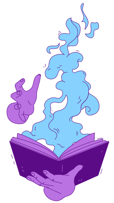 Hands holding a magic book PNG, SVG