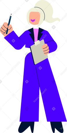 donna con appunti PNG, SVG