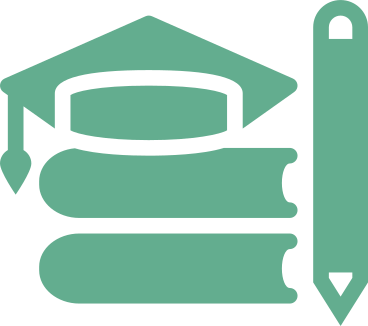 Book icon with pen and student cap PNG, SVG