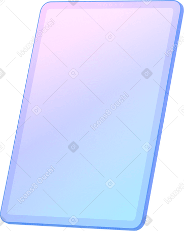 3D Écran de tablette dégradé bleu PNG, SVG