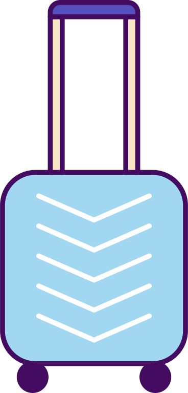 suitcase on wheels PNG, SVG