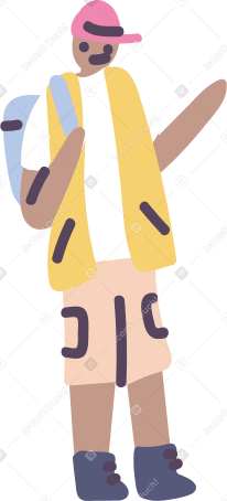 man in expedition clothes Illustration in PNG, SVG