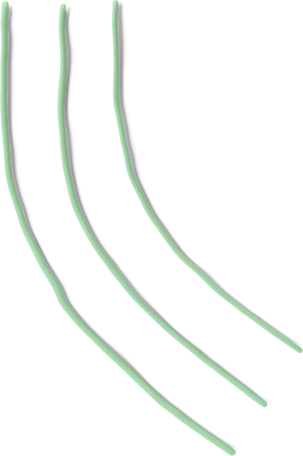 Three green curved stripes Illustration in PNG, SVG