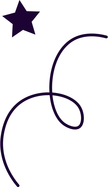 decorative curve with star PNG, SVG