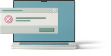 error message on laptop background PNG, SVG