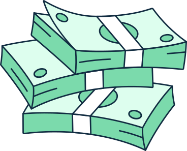bundles of money animated illustration in GIF, Lottie (JSON), AE