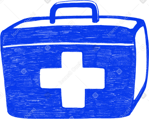 blue bag with medicines Illustration in PNG, SVG