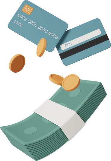 coins banknotes and credit cards in the air PNG, SVG