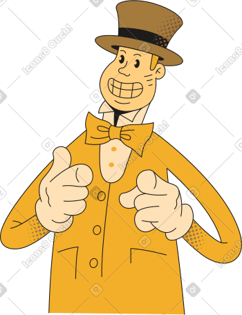 elegant man with pointing fingers PNG, SVG