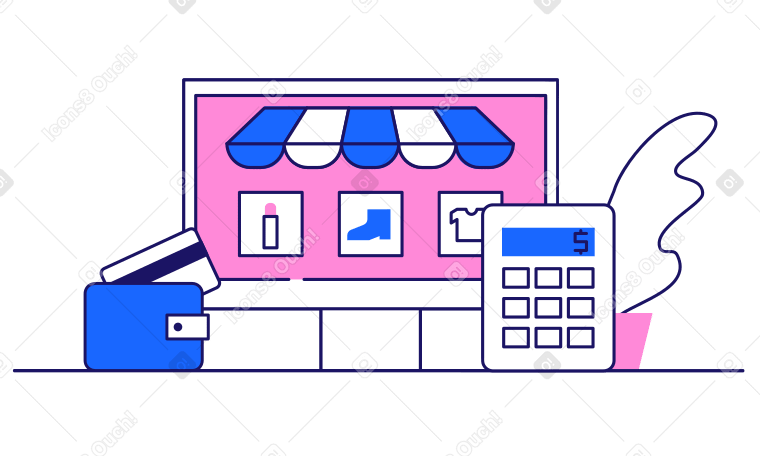 Shopping in an online store PNG, SVG