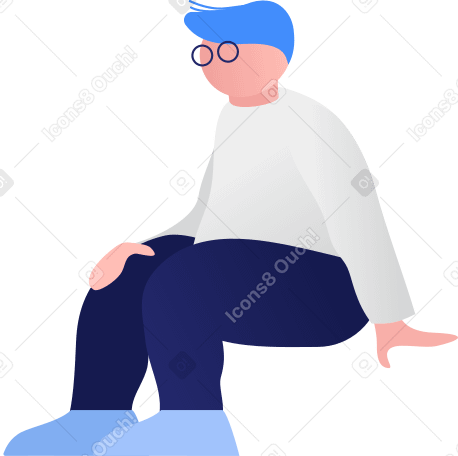 fat boy sitting Illustration in PNG, SVG