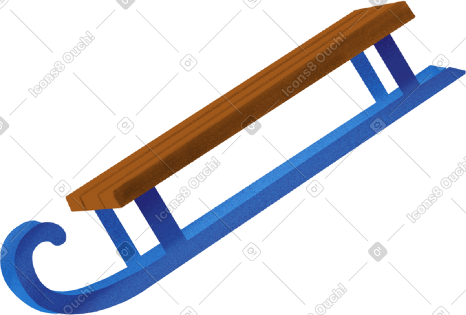 wooden brown sledge PNG, SVG