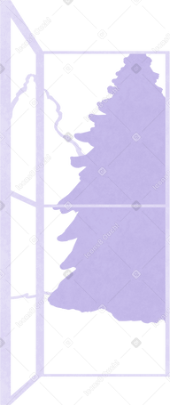 purple window with tree view Illustration in PNG, SVG