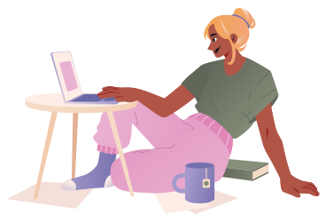 Remote work animated illustration in GIF, Lottie (JSON), AE