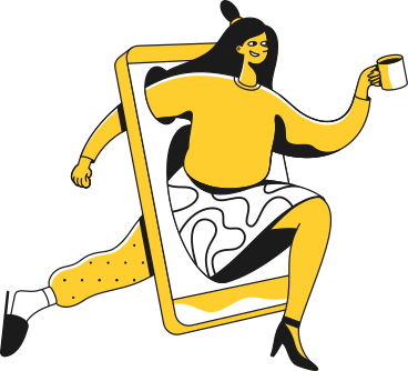 woman crossing smartphone screen PNG, SVG