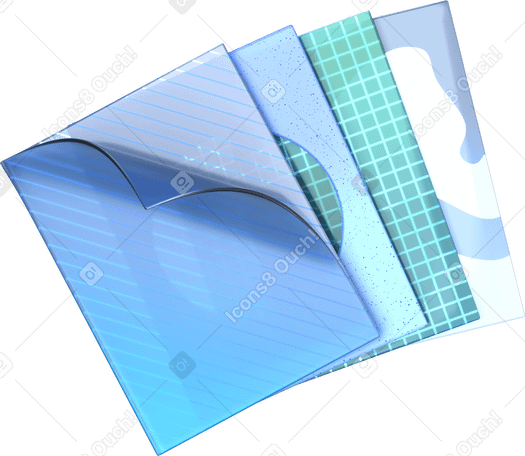 3D Cartões plásticos monocromáticos com padrões diferentes PNG, SVG